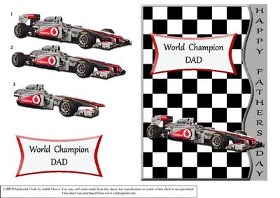 Racing Car - Silver - Fathers Day