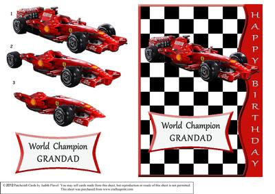 Racing Car - Red - Birthday - Grandad