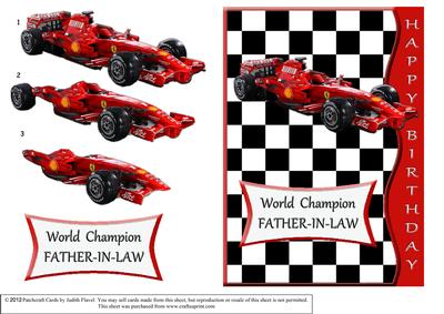 Racing Car - Red - Birthday - Father-in-law