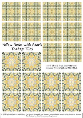Yellow Roses and Pearls - Teabag Tiles Set 1