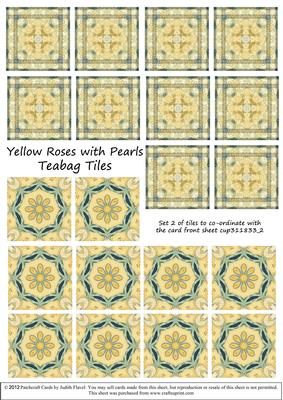 Yellow Roses and Pearls - Teabag Tiles Set 2