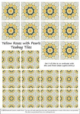 Yellow Roses and Pearls - Teabag Tiles Set 3