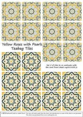 Yellow Roses and Pearls - Teabag Tiles Set 5
