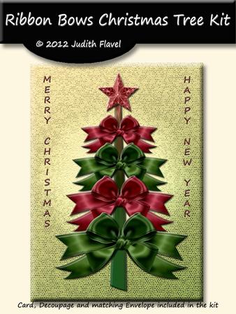 Ribbon Bow Christmas Tree - Green & Red