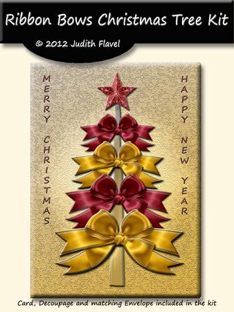 Ribbon Bow Christmas Tree - Red & Gold
