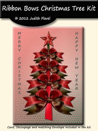 Ribbon Bow Christmas Tree - Red Green Mix