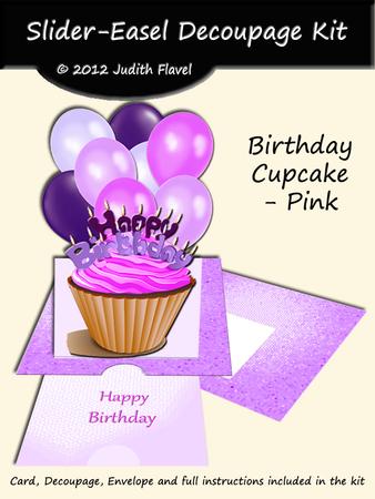 Slider-easel - Birthday Cupcake Pink