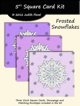 Frosted Snowflakes - Purples - Square Cards with Envelopes
