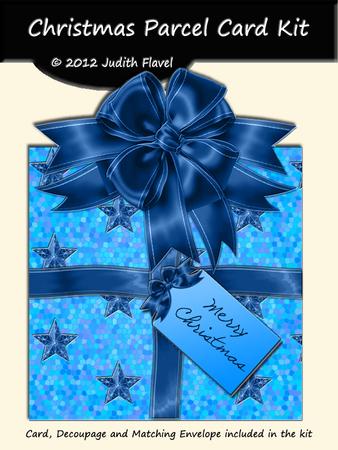 Christmas Parcel - Blue with Stars