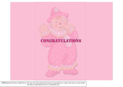 Jolly the Clown Gatefold New Baby - Insert Pink