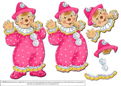 Jolly the Clown Gatefold Step by Step - Pink
