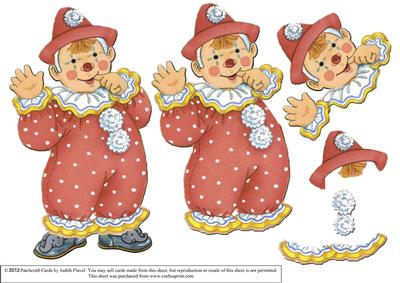 Jolly the Clown Gatefold Step by Step - Orange