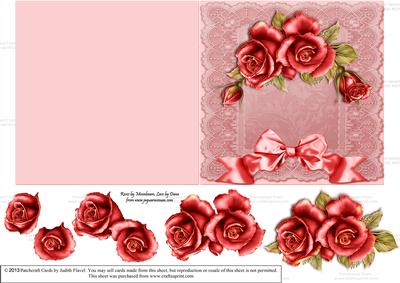 Red Roses & Pink Lace - Blank