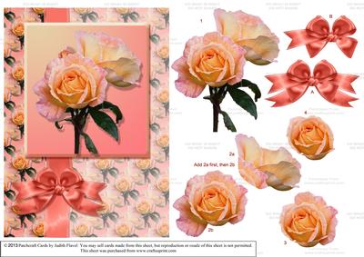 Pretty in Pink Roses - Card Front and Decoupage