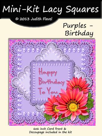 Lacy Squares - Purples - Birthday