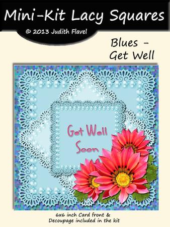 Lacy Squares - Blues - Get Well