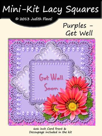 Lacy Squares - Purples - Get Well