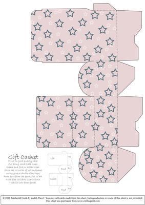 Gift Box Casket - Stars Pink
