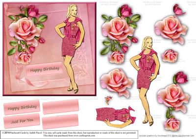 Rose Corsage - Pink Dress