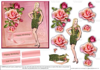 Rose Corsage - Green Dress