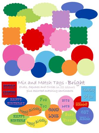 Mix & Match Tags - Bright Colours