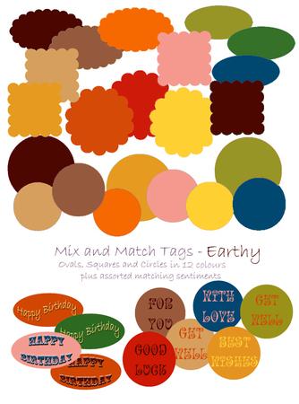 Mix & Match Tags - Earthy Colours
