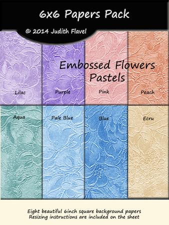 6x6 Background Paper - Embossed Flowers - Pastels
