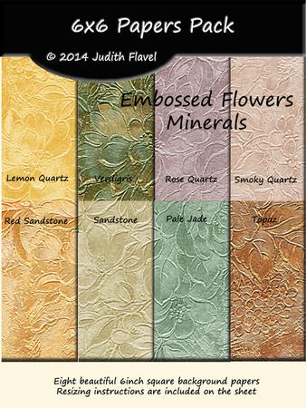 6x6 Background Paper - Embossed Flowers - Minerals