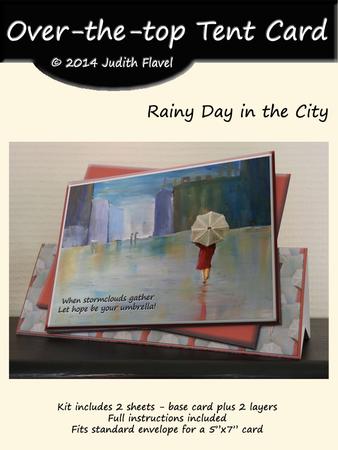 Over the Top Tent Card - Rainy Day in the City