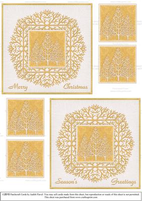 Golden Branches Card Front and Topper