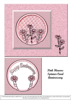 Pink Flowers Spinner - Anniversary