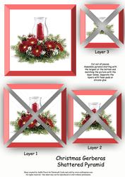 Christmas Gerberas - Red - Shattered Pyramid