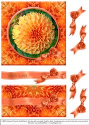 Orange Dahlia B - with Love
