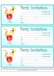 Party Invitations - Summer Drinks 1