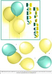 Birthday Balloons - Green & Gold