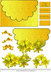 Scalloped Mock Envelope - Spray of Lilies