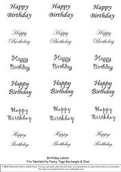 Happy Birthday - Nesties Tags Black
