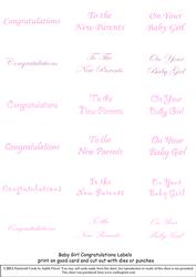 New Baby Captions - Girl Pink