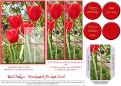 Bookmark Pocket Card - Red Tulips