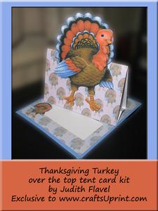 Thanksgiving Turkey - Over the Edge Tent Card