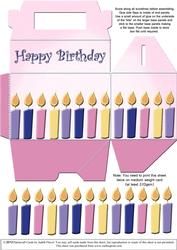 Gable-top Box - Birthday Candles Pink