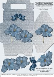 Gable-top Box - Ice Blue Poppies