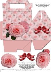 Gable-top Box - Pink Roses 3