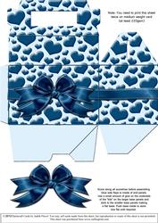 Gable-top Box - Blue Hearts