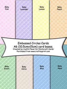A6 Card Bases - Embossed Circles - Pastels