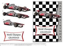 Racing Car - Silver - Birthday - Grandad