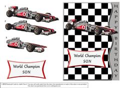 Racing Car - Silver - Birthday - Son