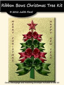 Ribbon Bow Christmas Tree - Green & Red