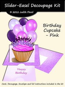 Slider-easel - Birthday Cupcake Pink
