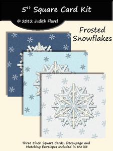Frosted Snowflakes - Blues - Square Cards & Envelopes